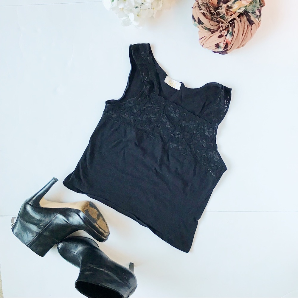 3/$20 Vintage Gia Sleeveless Top with Lace Detail